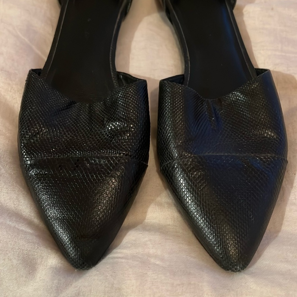 Jenni Kayne D’orsay flat croc patent leather black SZ 40.5